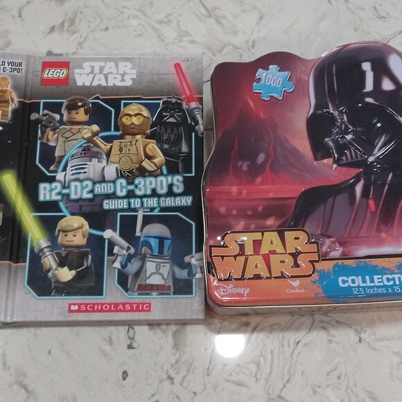 STAR WARS PUZZLE & R2-D2 and C-3P0's Guide to the Galaxy Hardcover - Picture 1 of 5